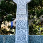 Headstone Grey granite tall celtic cross